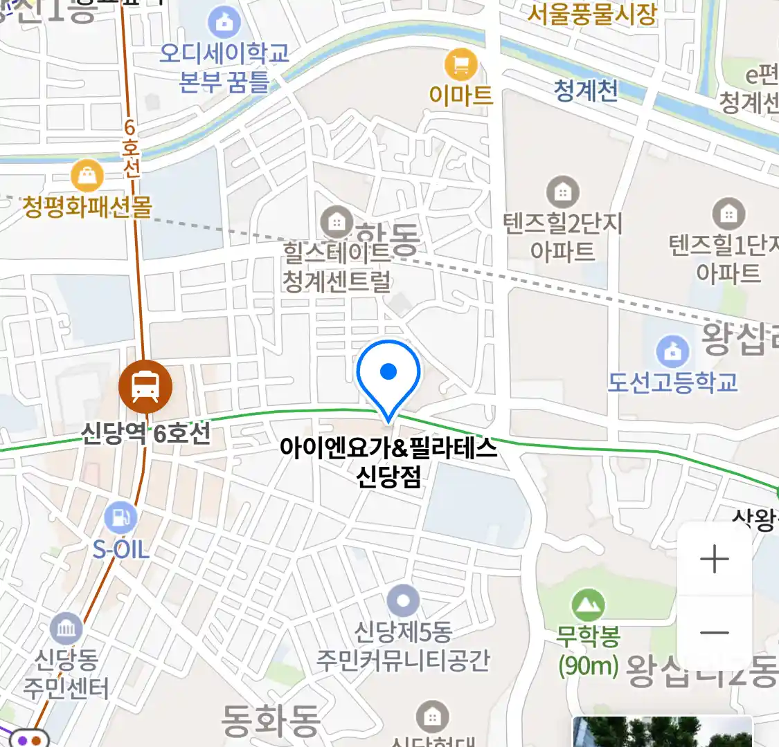 아이엔요가&필라테스 신당점 위치