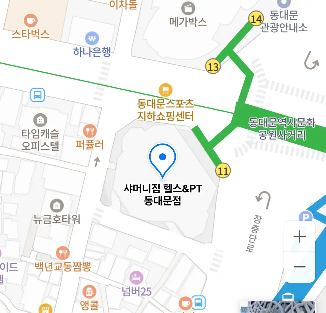 샤머니짐 헬스&PT 동대문점 위치