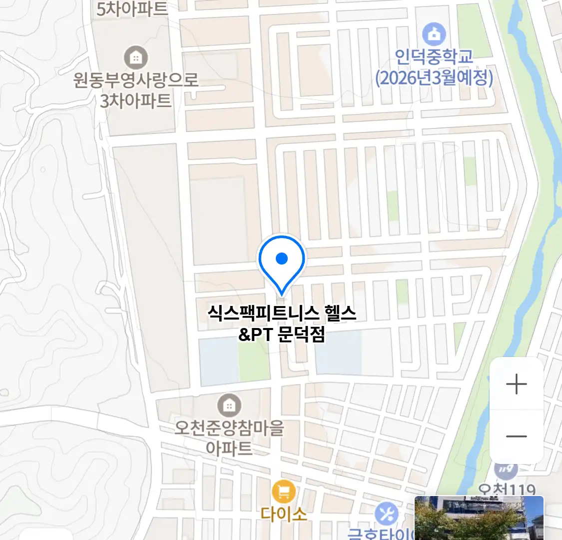 식스팩피트니스 헬스&PT 문덕점 위치