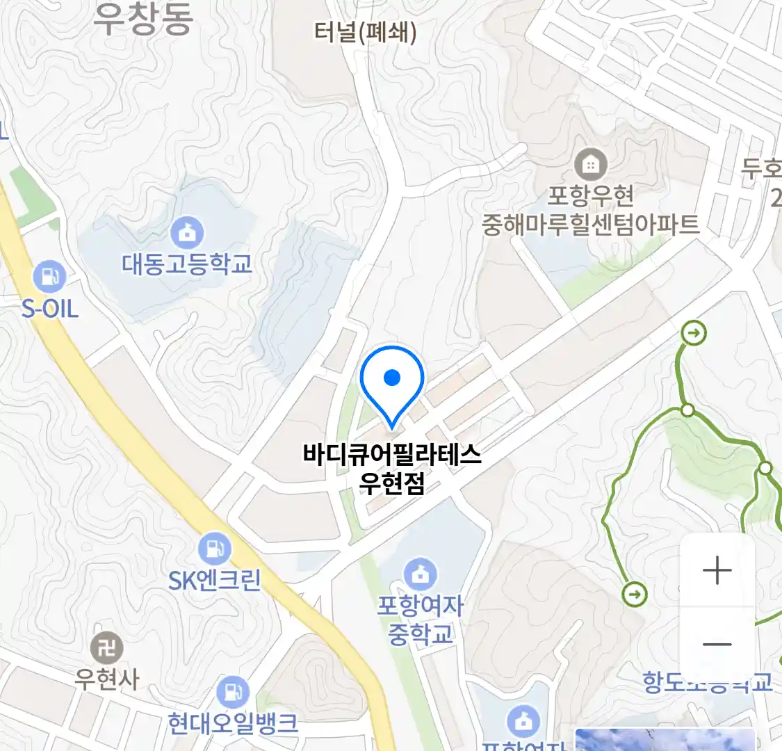바디큐어필라테스 우현점 위치