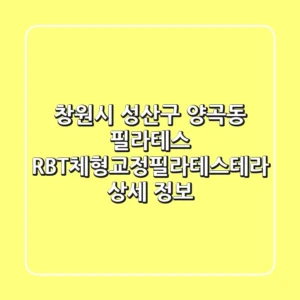 창원시 성산구 양곡동 필라테스: RBT체형교정&필라테스테라 상세 정보