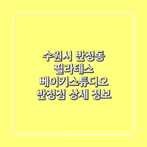 수원시 반정동 필라테스: 베이키스튜디오 반정점 상세 정보