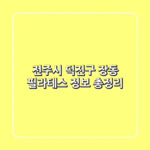 전주시 덕진구 장동 필라테스 정보 총정리