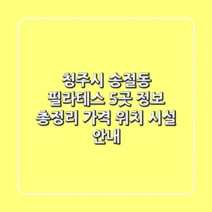 청주시 송절동 필라테스 5곳 정보 총정리 - 가격, 위치, 시설 안내