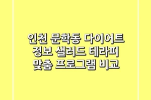 인천 문학동 다이어트 정보: 샐러드, 테라피, 맞춤 프로그램 비교