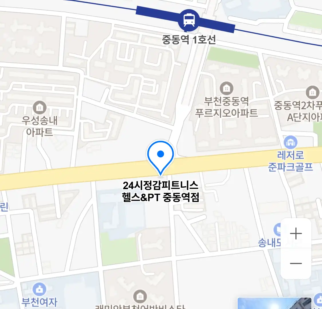 24시정감피트니스 헬스&PT 중동역점 위치