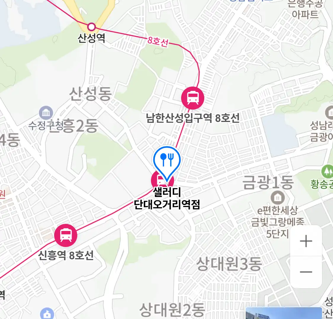 샐러디 단대오거리역점 위치
