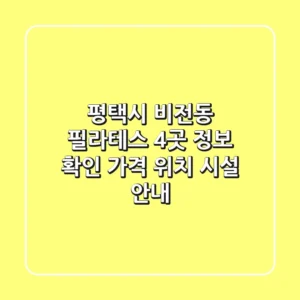 평택시 비전동 필라테스 4곳 정보 확인 - 가격, 위치, 시설 안내