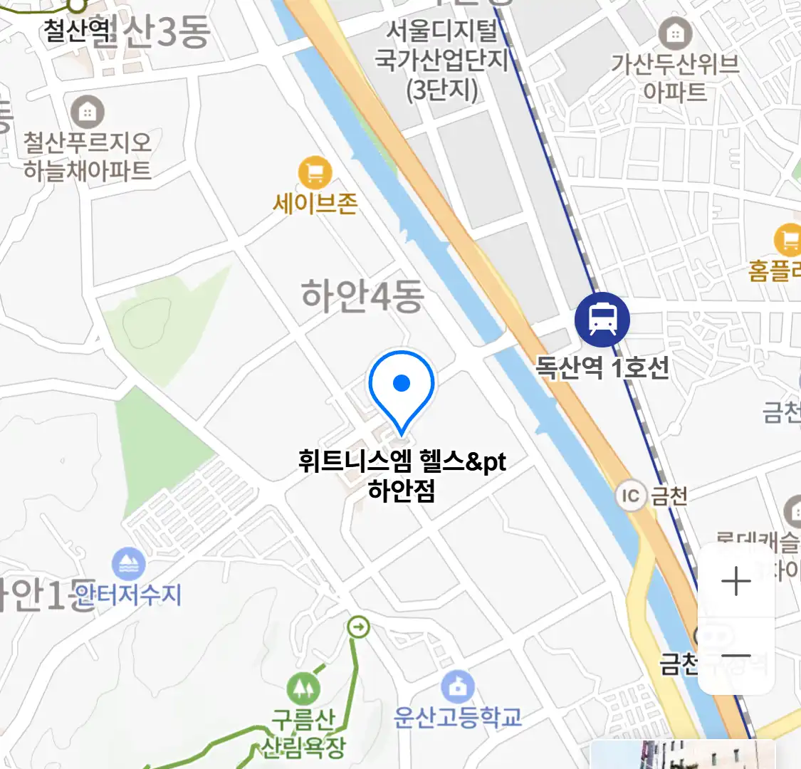 휘트니스엠 헬스&pt 하안점 위치