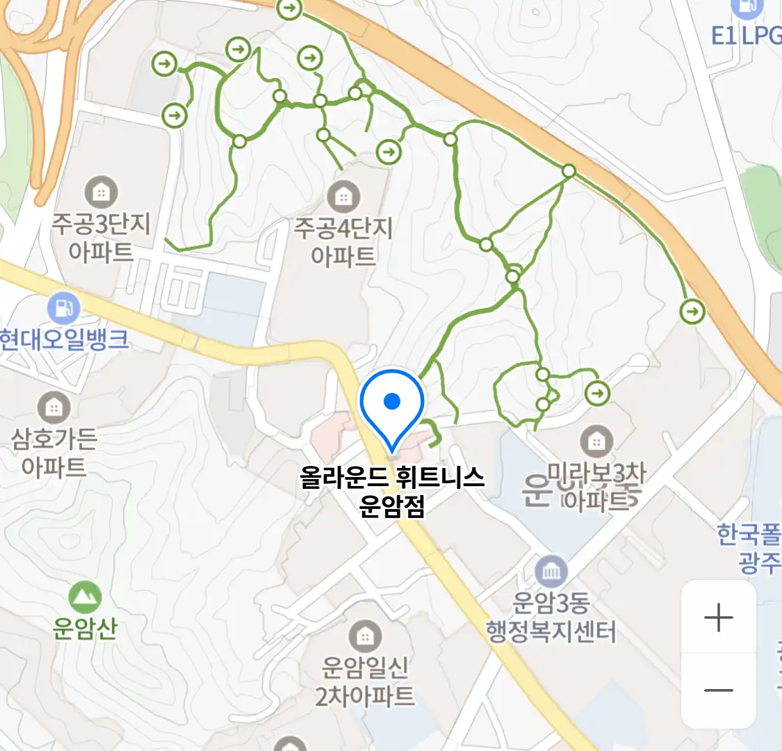 올라운드 휘트니스 운암점 위치