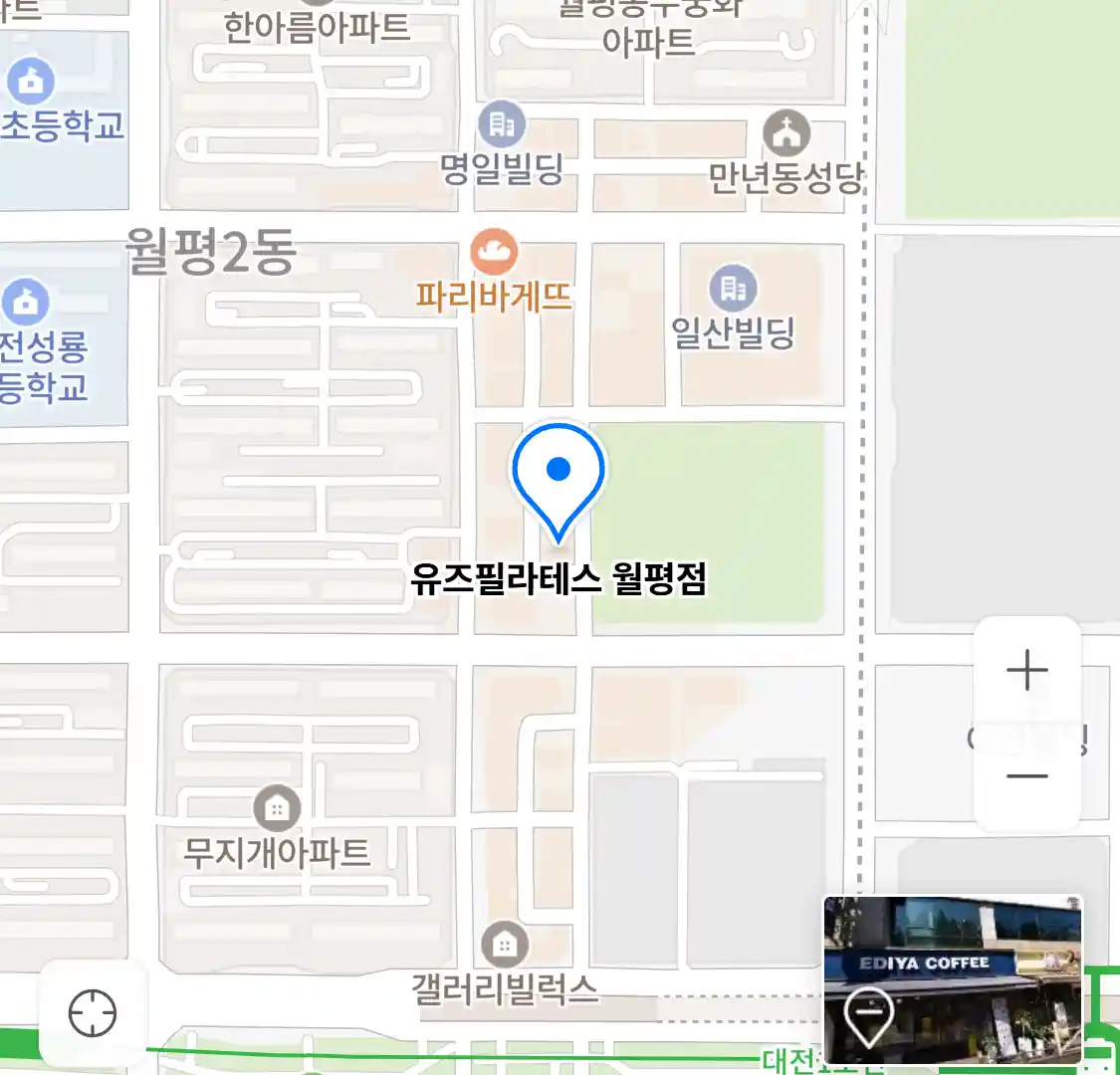 유즈필라테스 월평점 위치