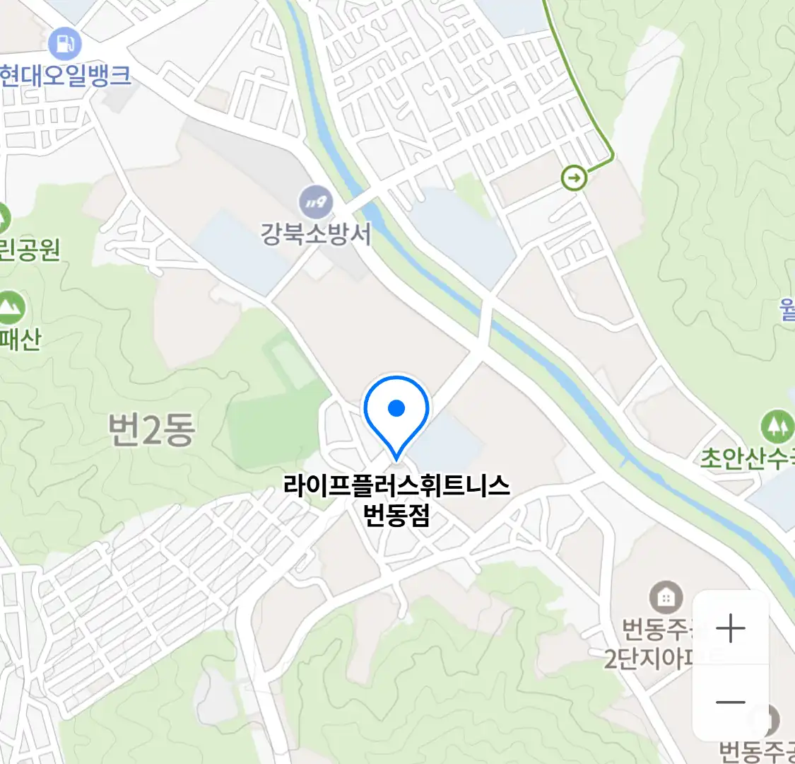 라이프플러스휘트니스 번동점 위치