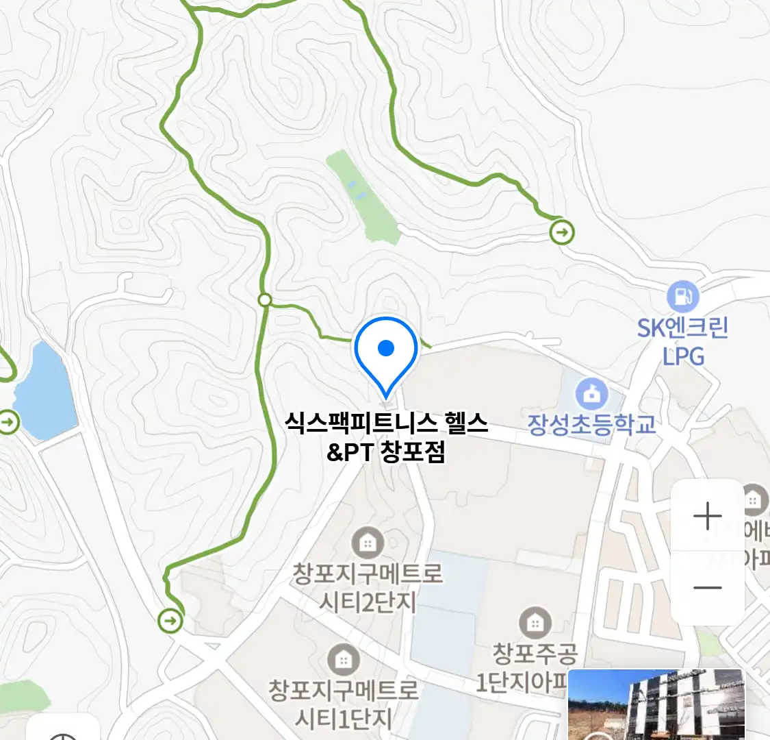 식스팩피트니스 헬스&PT 창포점 위치