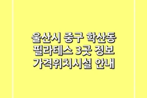 울산시 중구 학산동 필라테스 3곳 정보 – 가격/위치/시설 안내