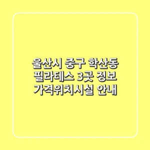 울산시 중구 학산동 필라테스 3곳 정보 - 가격/위치/시설 안내