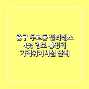 중구 무교동 필라테스 4곳 정보 총정리 - 가격/위치/시설 안내