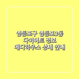 영등포구 영등포3동 다이어트 정보: 메디하우스 상세 안내