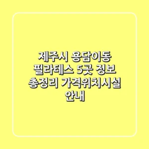 제주시 용담이동 필라테스 5곳 정보 총정리 - 가격/위치/시설 안내