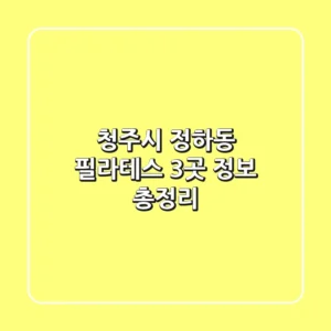 청주시 정하동 필라테스 3곳 정보 총정리