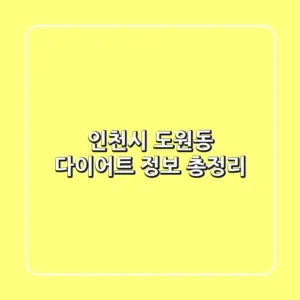 인천시 도원동 다이어트 정보 총정리