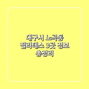 대구시 노곡동 필라테스 3곳 정보 총정리