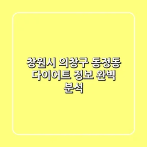 창원시 의창구 동정동 다이어트 정보 완벽 분석