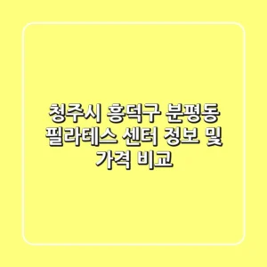 청주시 흥덕구 분평동 필라테스 센터 정보 및 가격 비교