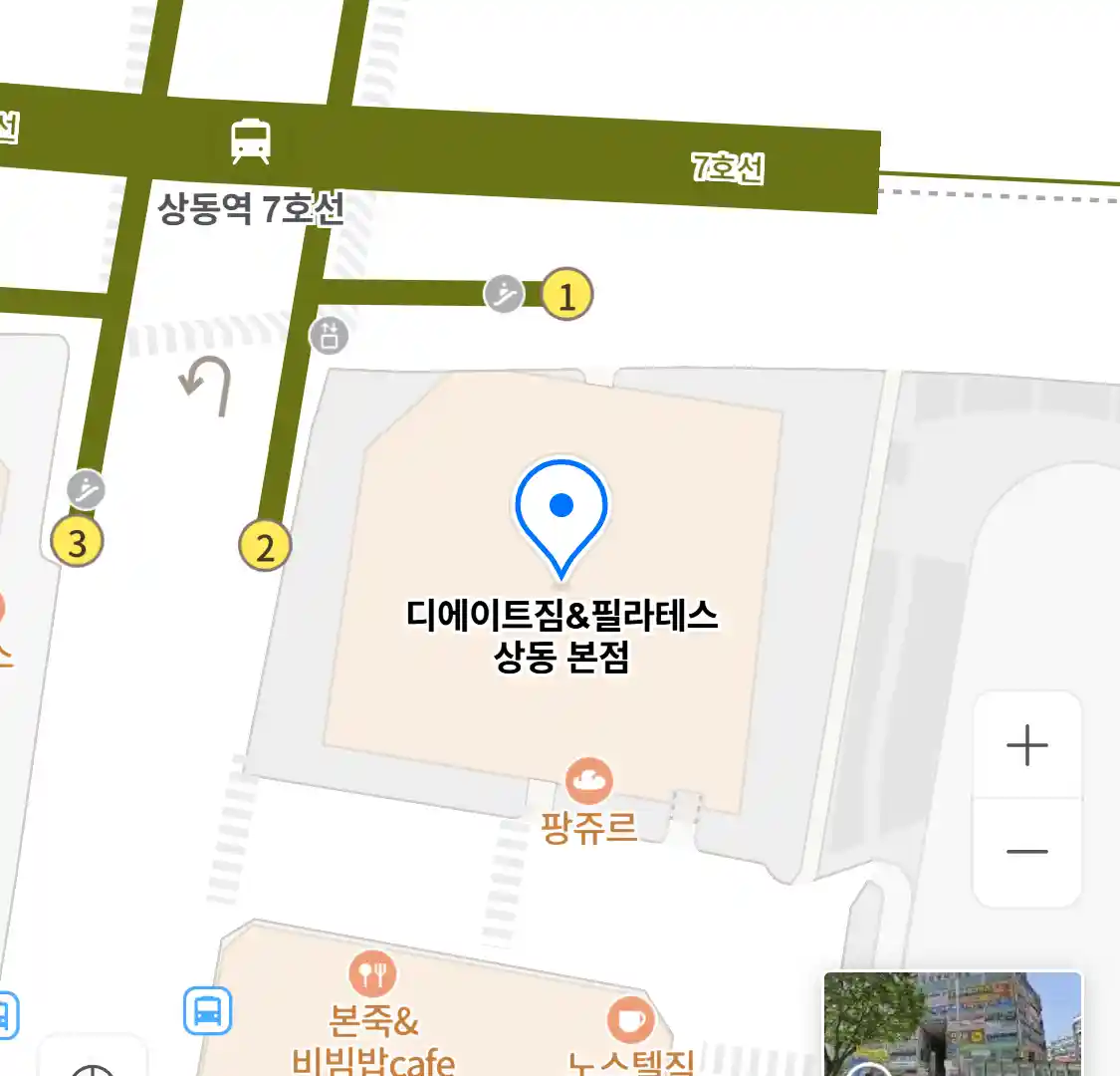 디에이트짐&필라테스 상동 본점 위치