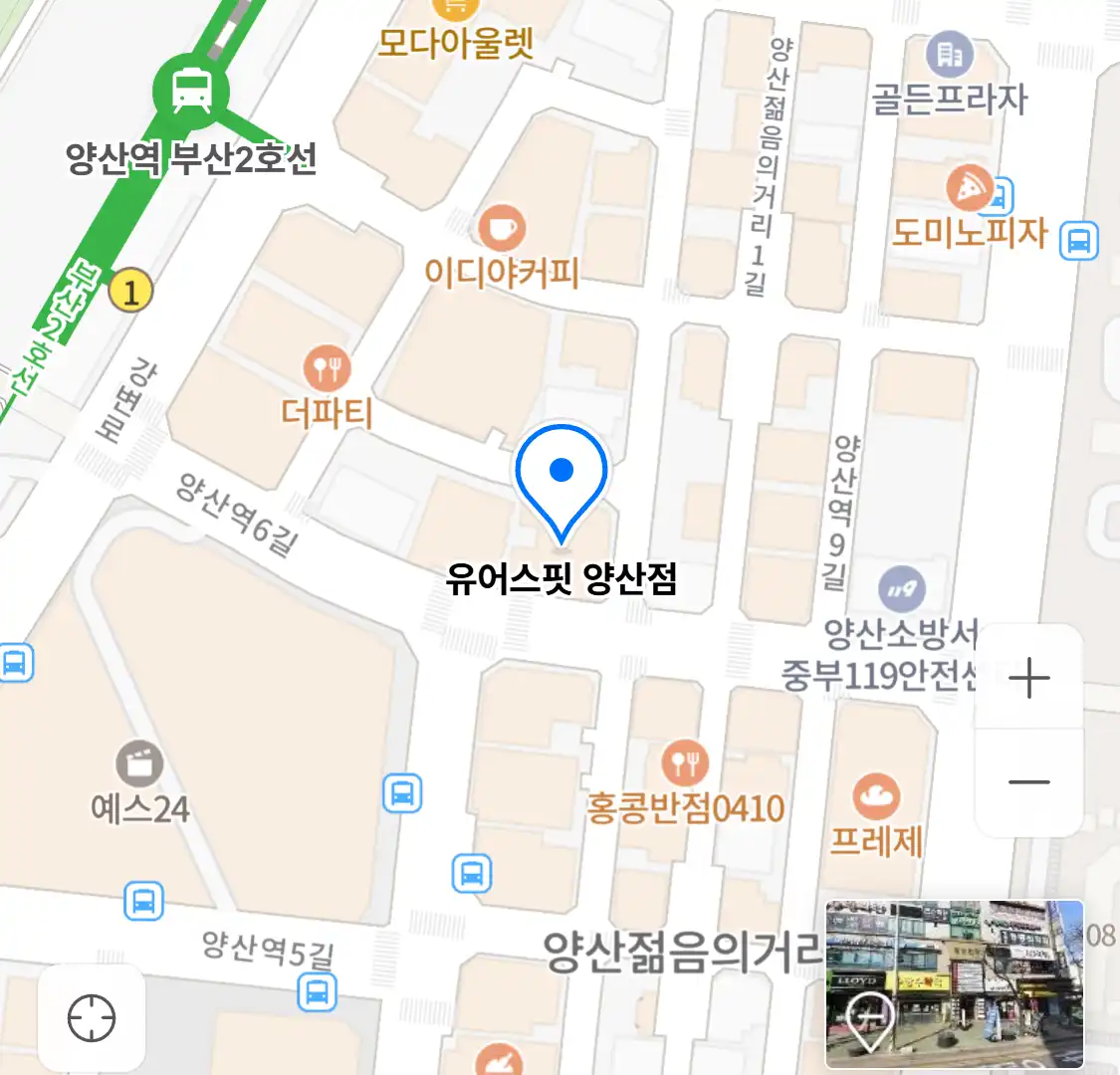 유어스핏 양산점 위치