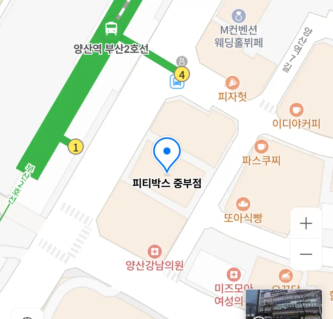 피티박스 중부점 위치