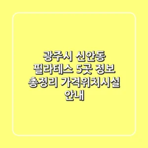 광주시 신안동 필라테스 5곳 정보 총정리 - 가격/위치/시설 안내