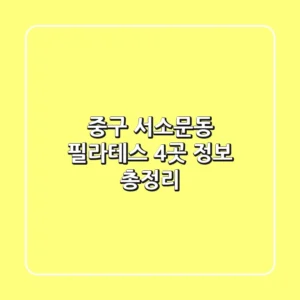 중구 서소문동 필라테스 4곳 정보 총정리