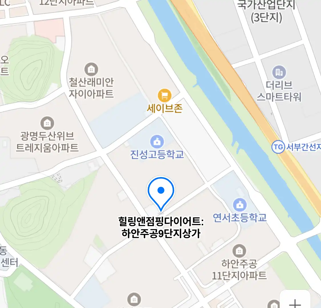 힐링앤점핑다이어트:하안주공9단지상가 위치