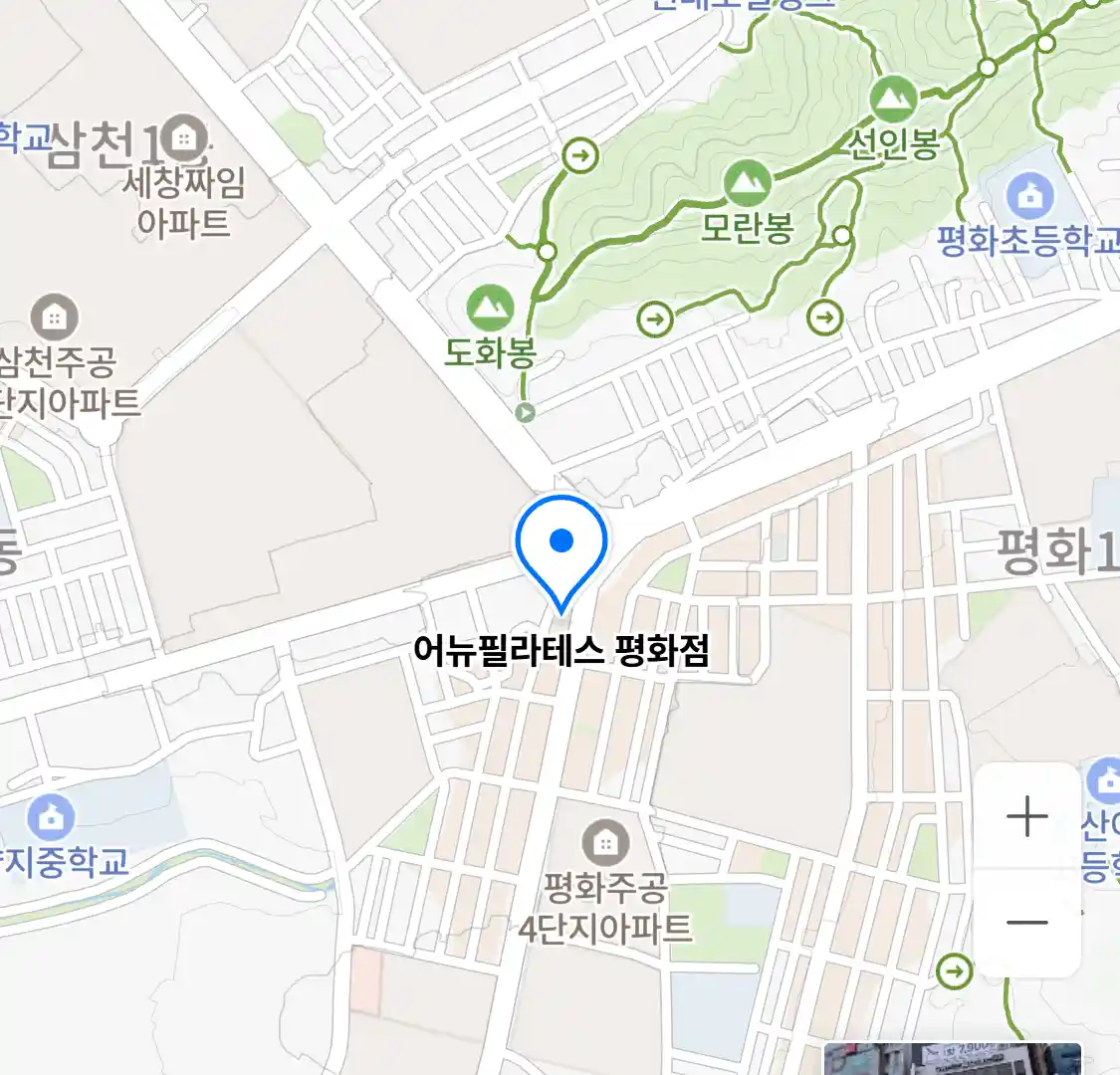 어뉴필라테스 평화점 지도