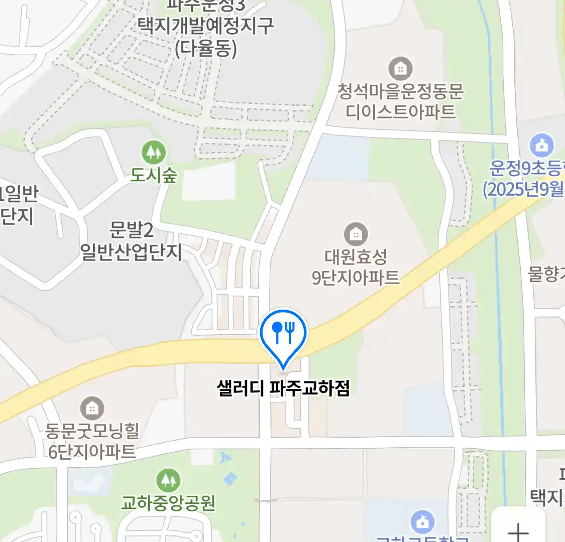 샐러디 파주교하점 위치